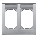 Рамка 2 поста Schneider Electric MERTEN M-PLAN, горизонтальная, алюминий